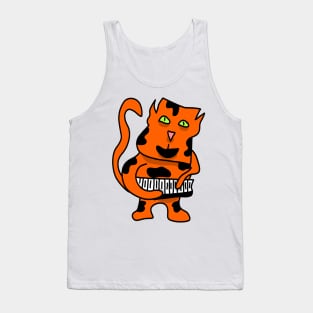 orange cat playing piano Tank Top